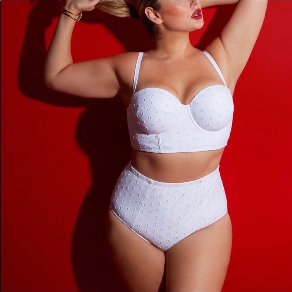 LOWEST Lela Rose Cacique Eyelet Swimsuit Bottom - Picture 2 of 8